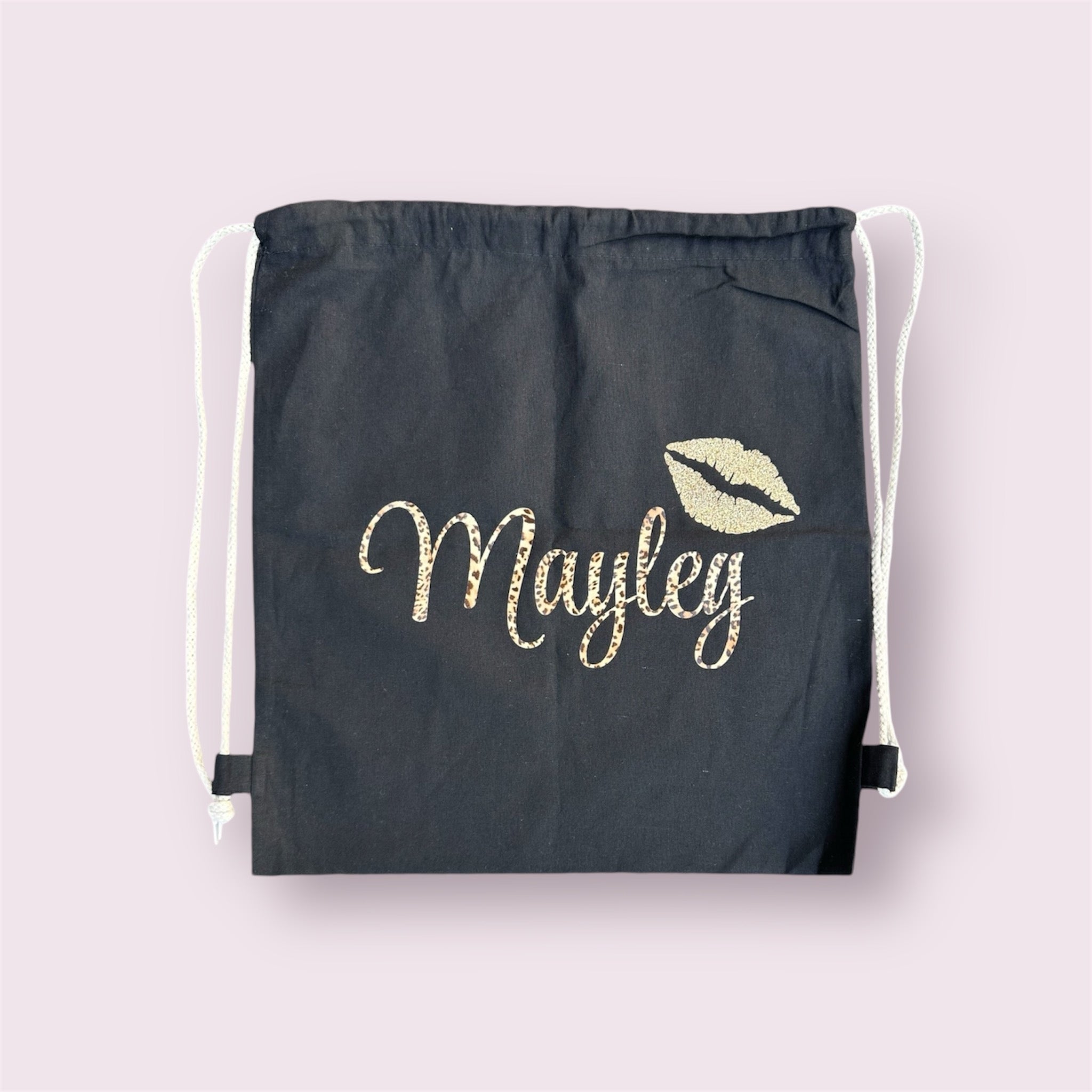 Babysfavourite.nl | Gymtas met naam en kleine applicatie | Zwart