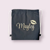 Babysfavourite.nl | Gymtas met naam en kleine applicatie | Zwart