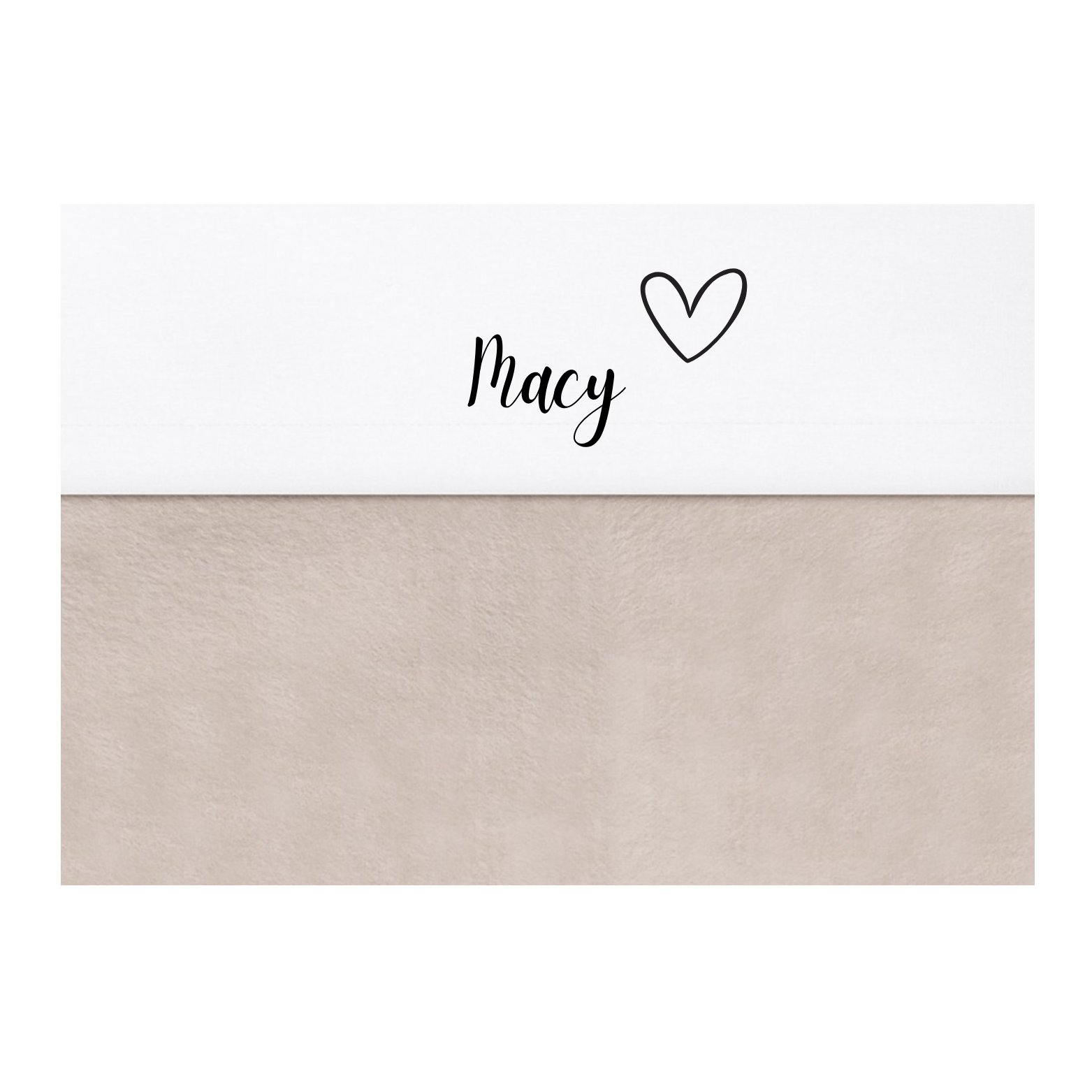Baby's Favourite | Wieg / Ledikant laken - Naam + Hartje