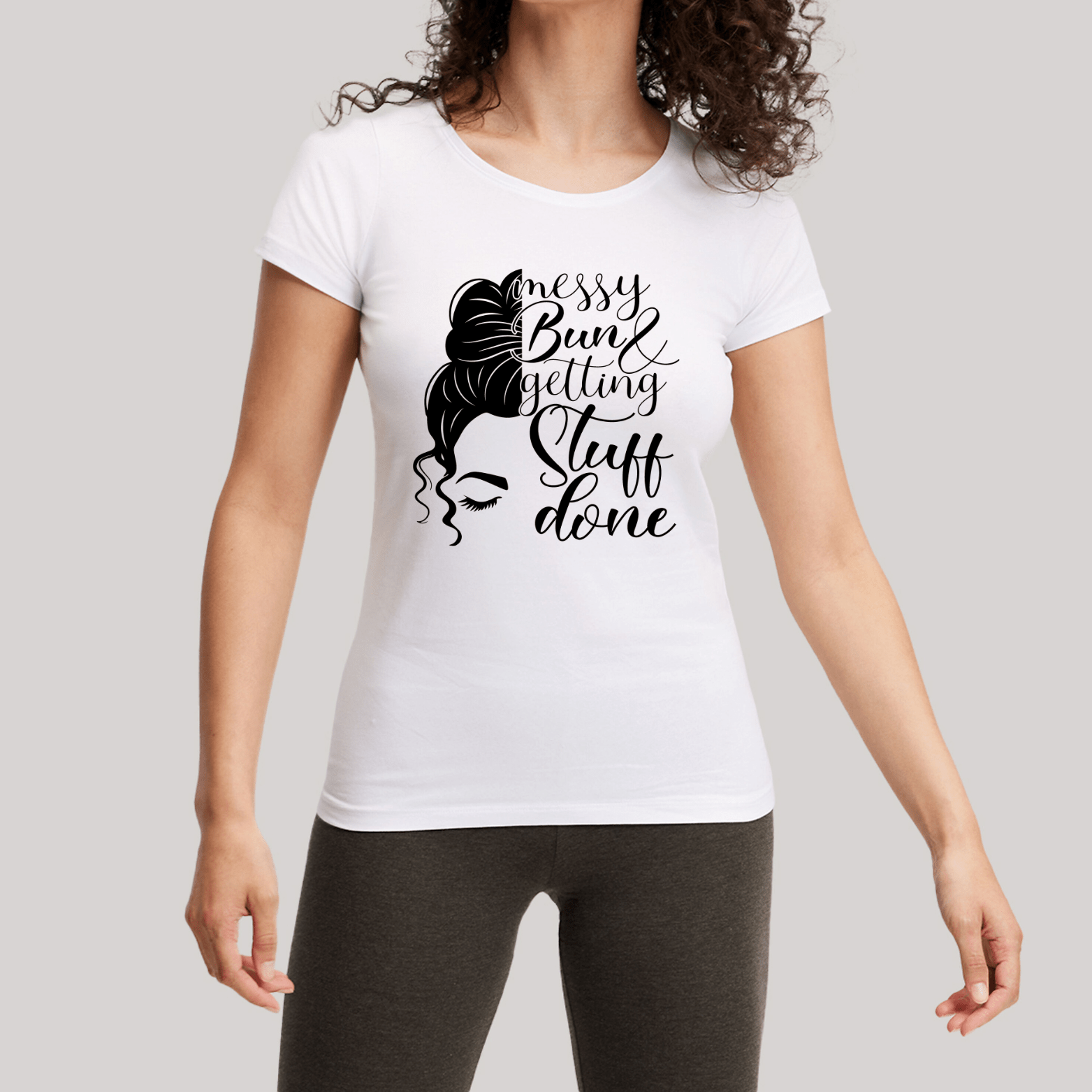 Babysfavourite.nl | T-Shirt Dames - Messy Bun