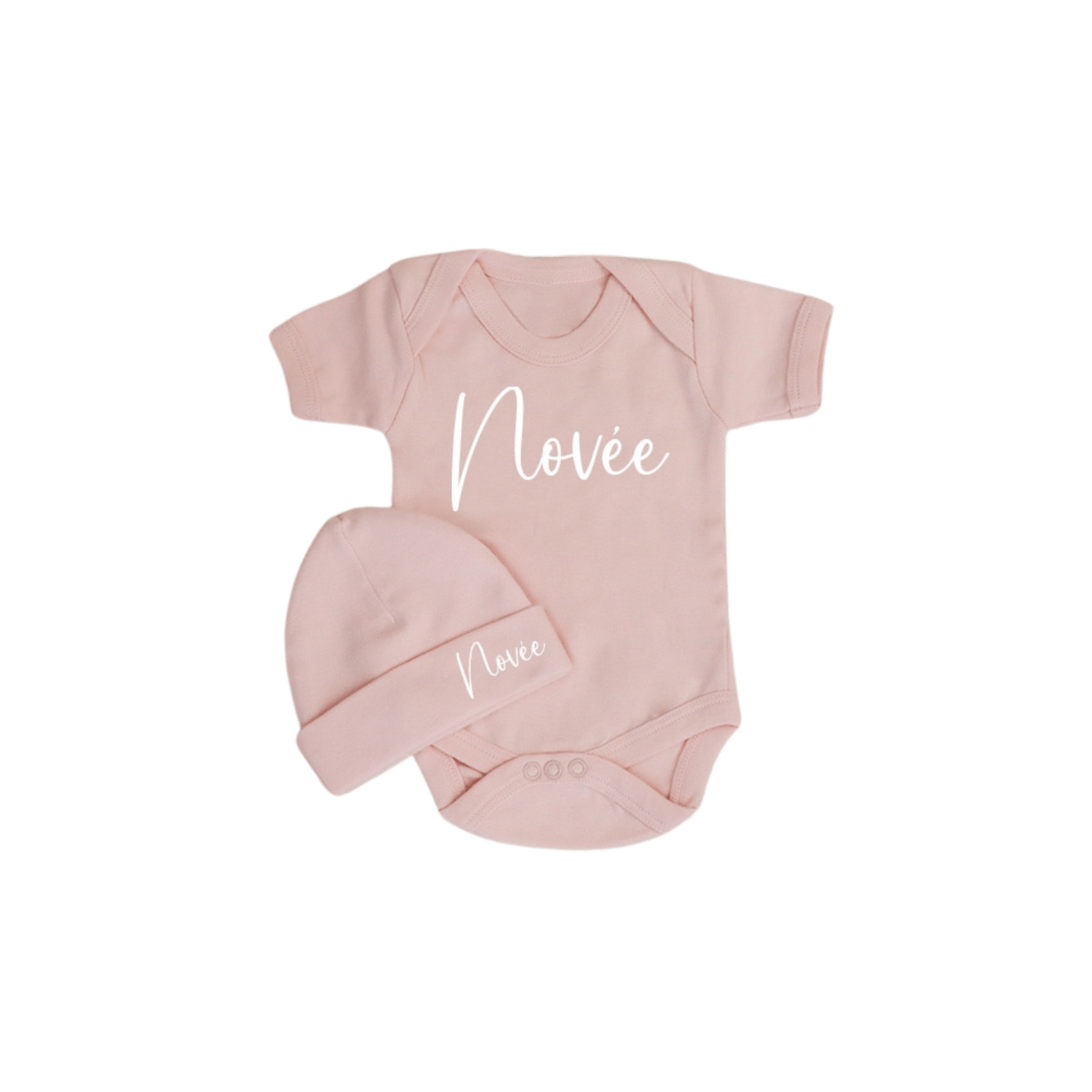 Babysfavourite.nl | Romper en Mutsje | Set met naam | Diverse Kleuren