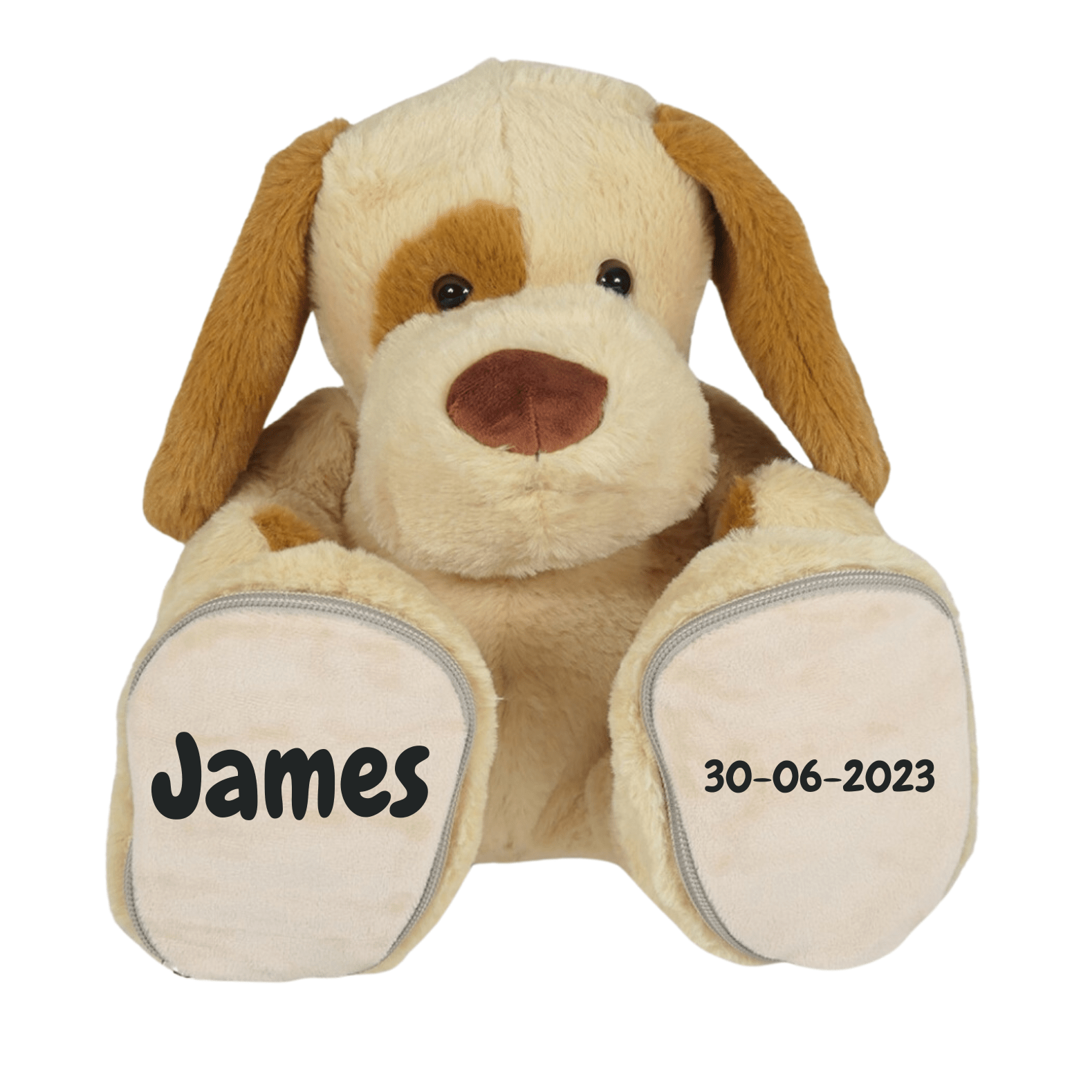 Babysfavourite.nl | Geboorteknuffel Hond - Naam + Datum