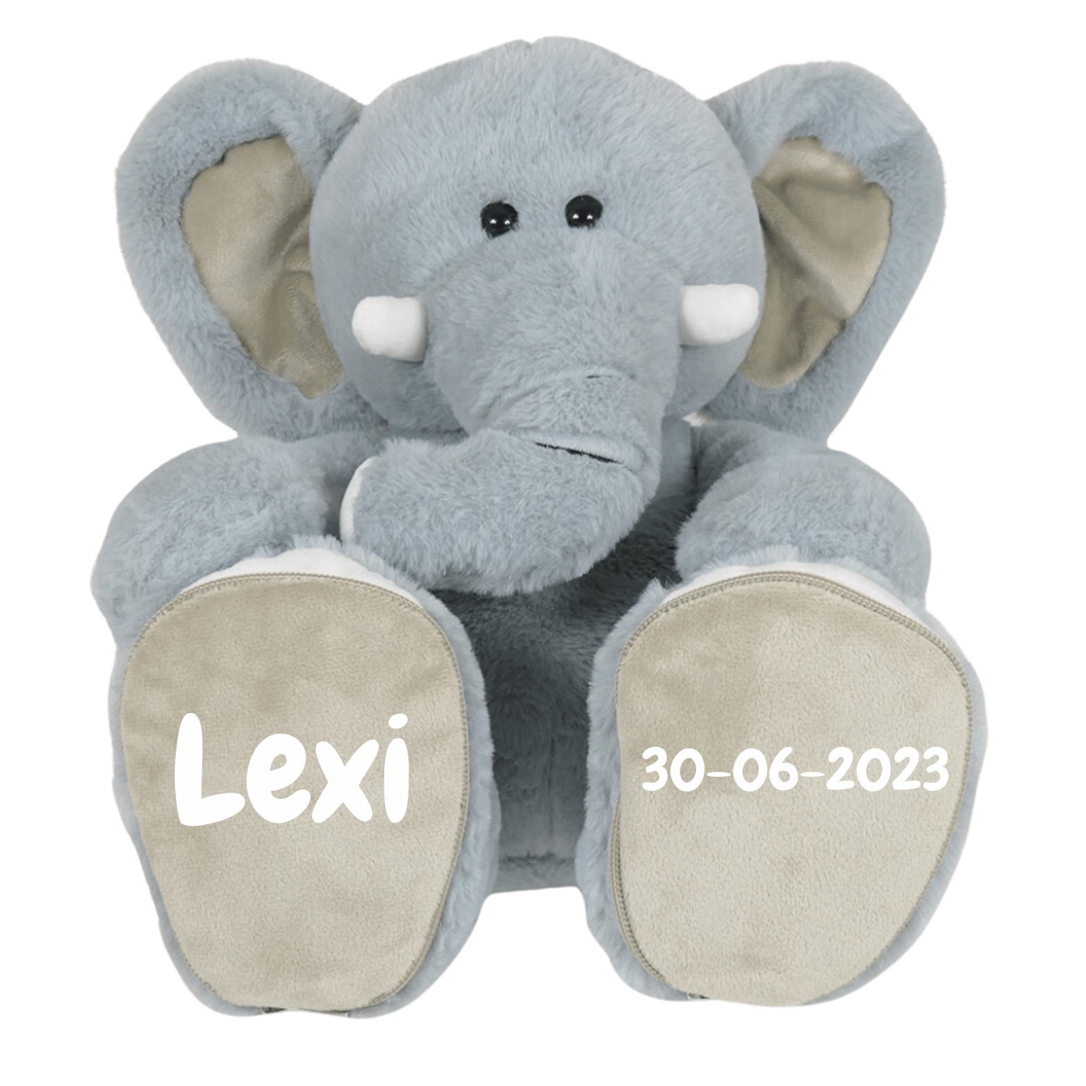 Babysfavourite.nl | Geboorteknuffel Olifant - Naam + Datum