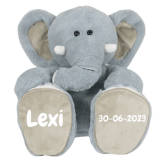 Babysfavourite.nl | Geboorteknuffel Olifant - Naam + Datum