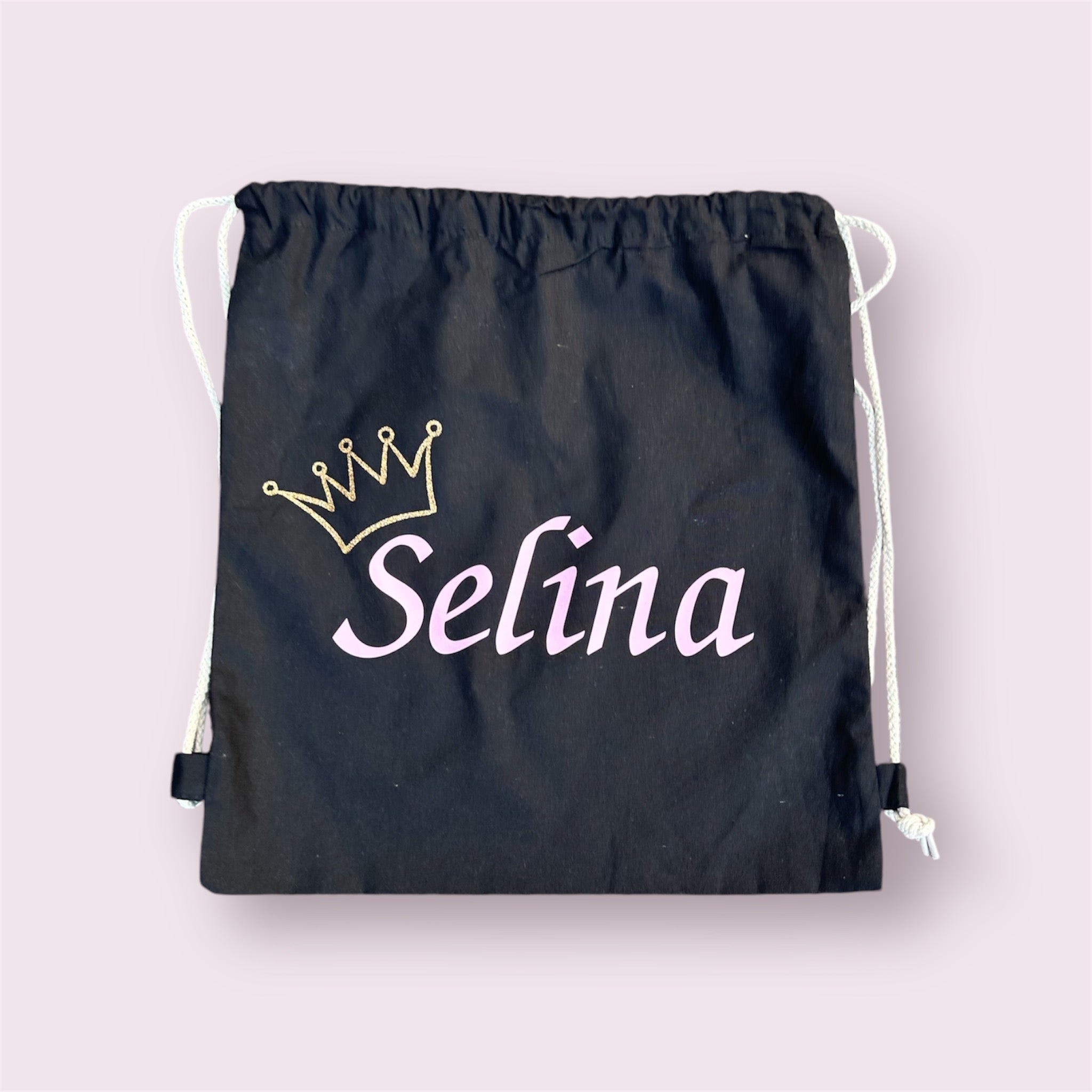 Babysfavourite.nl | Gymtas met naam en kleine applicatie | Zwart
